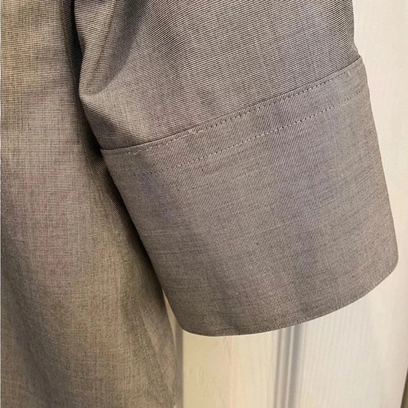 Talbots Women’s 100% Cotton 3/4 Sleeve Collared Button Gray Career Shirt 16 EUC - Picture 4 of 9